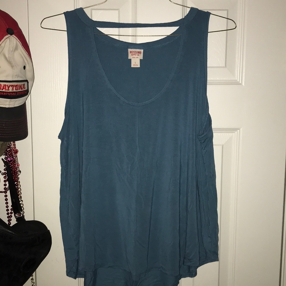 Blue loose fit tank top, very soft and flowy